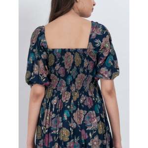 Vestido Mini de Rayón con Cuello Cuadrado para Verano, Tallas XS-XL, Transpirable, Estilo Vintage, Cintura Imperio, Forro Sólido, Ideal para Fiestas y Salidas Nocturnas - Product Image 3