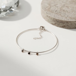 Minimal Solid Gold Geometric Gemstone <b>Charm</b> <b>Bangle</b> Bracelet Contemporary Women's Luxury Jewelry GIA Certified OEM - Product Image 1