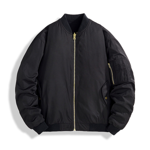 Blousons aviateur pour hommes au design élégant et à la mode Blousons aviateur pour hommes avec fermeture à glissière et patchs personnalisés Veste d'extérieur d'usine OEM - Product Image 4