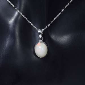 Ethiopian Opal Sterling Silver Pendant <b>October</b> <b>Birthstone</b> <b>Necklace</b> Handmade Elegant Unique Gift For Women - Product Image 2