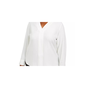 Camicetta da Donna Calvin Klein con Scollo a V, Ricamo in Pizzo, Taglia 3X, in Chiffon e Seta Lavorata a Maglia, Top Semplice ed Elegante per Ufficio e Lavoro - Product Image 2