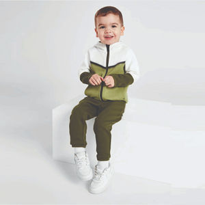 Conjunto Deportivo de Alta Calidad con Logotipo Personalizado, Ropa Infantil al por Mayor, Unisex, Estilo Waffle, Lavado Ácido, Conjunto Completo de Sudadera y Pantalones Cortos - Product Image 1