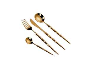 Juego de cubiertos de acero inoxidable de estilo occidental de gran calidad, acabado Chapado en cobre para restaurante, Hotel, fiesta, regalos de negocios - Product Image 2