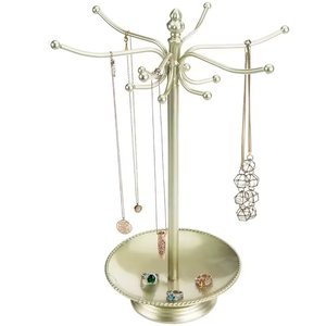 Support de rangement pour bijoux en métal vintage multifonctionnel écologique de haute qualité avec design d'ange, plateau décoratif, crochet suspendu, doré - Product Image 3
