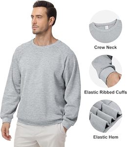 Sudadera informal de algodón con cuello redondo para hombre - Product Image 3