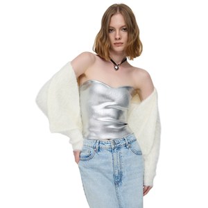 T-shirt décontracté pour femme, 100% coton, manches longues, col rond, coupe classique - Product Image 2