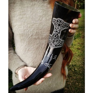 Auténtico Cuerno Vikingo para Beber, Cuerno Natural, Taza Nórdica para Cerveza o Hidromiel - Product Image 5