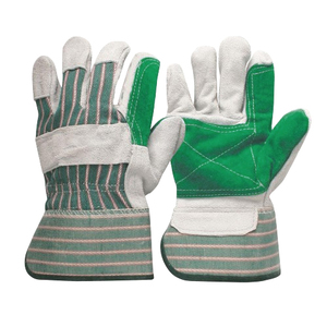 Heavy-Duty Cowhide Split Leather Rigger Gloves Cotton Lining <b>Gun</b> Palm Abrasion <b>Heat</b> Resistant Reinforced for Personal Safety - Product Image 4