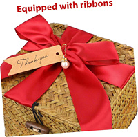 Design rétro écologique naturel idéal pour Noël fête des mères fête des pères cadeau de mariage de Pâques panier en jonc de mer avec ruban