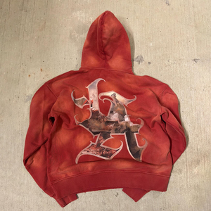 Sudadera con capucha desgastada lavada con ácido para hombre personalizada al por mayor suéter con capucha y cremallera de cara completa vintage de nuevo diseño Impresión digital para invierno - Product Image 2