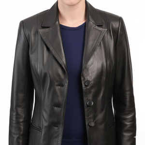 Manteau long en cuir de qualité supérieure pour femmes Vêtements d'extérieur d'hiver élégants en cuir pur avec un design confortable et à la mode - Product Image 1