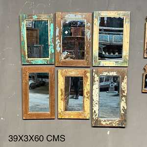 Vintage Luxury Wood and Aluminum Frame Bathroom and Bedroom <b>Wall</b> <b>Mirror</b> Glass Home Decor for Dressing for Home Use - Product Image 4