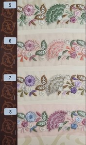 Cintas con flecos Gossamer de doble cara hechas a medida, multicolor 100% algodón, bordado Floral, recorte para grogrén decorativo - Product Image 2