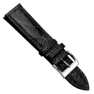 2025สายนาฬิกาหนังแฮนด์เมดสายรัดข้อมือหนังสีดำเงา - Product Image 3