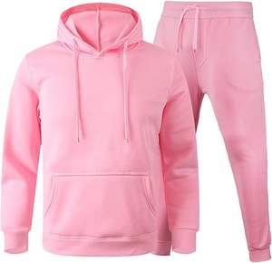 Conjunto Deportivo de 2 Piezas de Felpa Ecológica para Hombre, Talla Grande, Invierno, Sudadera con Capucha y Pantalones Deportivos, Color Personalizado, Chándal - Product Image 3