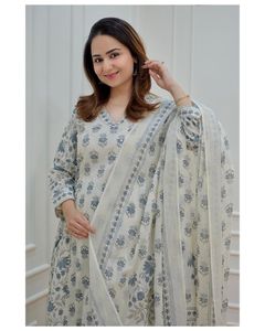 Ensemble Salwar Kameez en coton afghan pour femmes de style ethnique indien avec effet imprimé, ensemble Kurti pantalon pour mariage, fête festive, vente en gros - Product Image 4