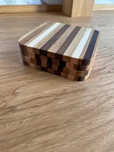 Handcrafted Wooden <b>Walnut</b> Coaster Set Decorative Drink Coasters for Home Decor Unique Wood Coasters <b>Table</b> Protection - Product Image 3