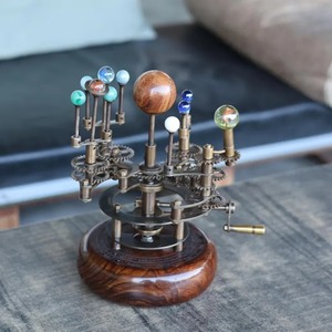 Orrery para estantes de libros de 11 "hechos de latón y acero, un modelo funcional del Sistema Solar con planetas DE LA India - Product Image 1