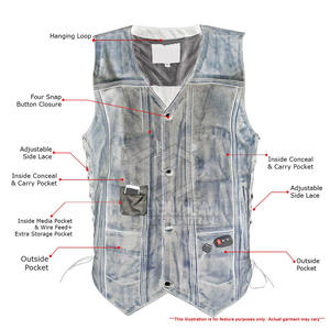 Meilleure vente Gilet d'hiver décontracté pour hommes de haute qualité en cuir véritable Polyester respirant imperméable à séchage rapide col en V personnalisable - Product Image 3