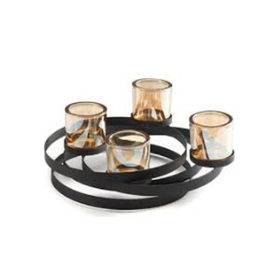 Bougeoir décoratif en laiton plaqué - Product Image 3