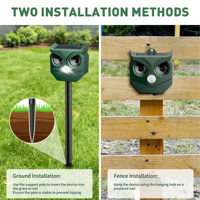 Répulsif Solaire pour Animaux avec Capteur PIR Amélioré et Technologie Ultrasonique Double pour la Protection du Jardin