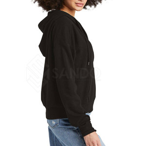 เสื้อฮู้ดซิปครึ่งตัวสำหรับผู้หญิง ปี 2025 ผลิตตามสั่ง ผ้าฝ้าย 100% น้ำหนัก 280 กรัม สไตล์สตรีทแวร์สำหรับฤดูหนาว พร้อมโลโก้ด้านหน้า คอฮู้ด ทนทาน - Product Image 3