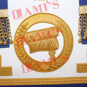 Nouvelle arrivée 2025 tablier de fil de lingot de broderie à la main tablier de Regalia maçonnique sur mesure à vendre - Product Image 5