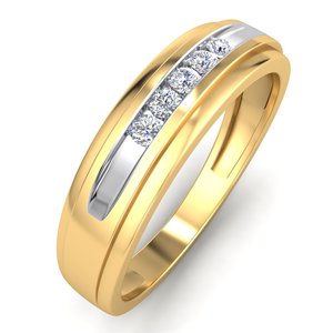 Élégante bague pour femme classique en or 14 carats avec 0,155Cts VS Clarity Lab Grown EF Color Diamond Luxurious Jewelry - Product Image 1