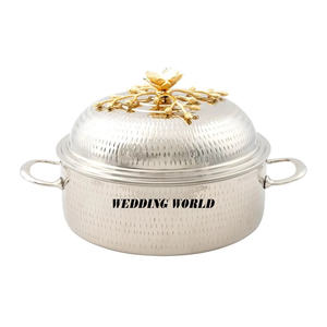 Chauffe-plat rond en métal doré de luxe, design de créateur, nouveau modèle décoratif en fil de fer - Product Image 4