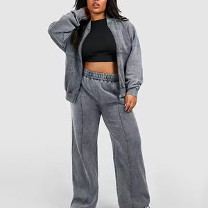 2025 femmes vêtements personnalisé survêtement ensemble dames polaire survêtement ensembles femmes vêtements survêtements surdimensionné blanc sweats à capuche ensembles - Product Image 5