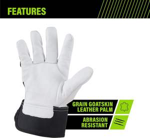 Gants de travail pour hommes en cuir de vachette personnalisés de haute qualité, gants de sécurité pour la construction industrielle - Product Image 3