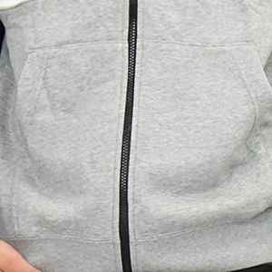 Sweat à capuche zippé noir pour homme en coton-polyester 240GSM respirant avec poche kangourou intégrée - Product Image 5