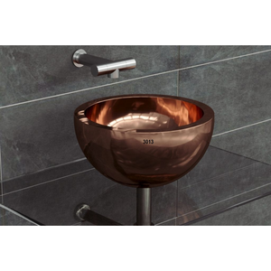 Lavabo de cobre con forma de cuenco diseñado Perosa de alta calidad hecho a mano con espejo pulido - Product Image 1