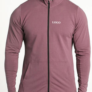 ชุดวอร์มแขนยาวออกแบบโลโก้ได้ตามต้องการสำหรับผู้ชายสำหรับใส่วิ่งจ๊อกกิ้งคอลูกเรือทรงสลิมฟิตมีซิปปิด - Product Image 3