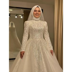 Abito da sposa Hijab nuova stagione completamente ricamato donna Yıldızlar 1353T - Product Image 1