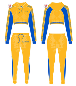 Survêtement Sigma Gamma Rho brodé pour femmes, coupe ajustée |   Costume sur mesure brodé pour femmes de la sororité SGR, style grec ajusté - Product Image 1