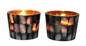 Porte-bougie en verre transparent avec motif d'échecs et nacre pour la décoration de la maison, Noël, la Saint-Valentin et Pâques et l'affichage de bougies - Product Image 2