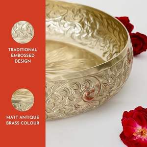 Bol Urli décoratif en laiton de qualité supérieure fabriqué à la main pour pièce d'exposition de décoration florale et de bougie - Product Image 6