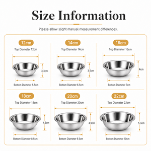 Bol de service en acier inoxydable de haute qualité à prix bas, différentes tailles, bols mélangeurs empilables, petit <span class=keywords><strong>saladier</strong></span> de cuisine pour la pâtisserie - Product Image 3