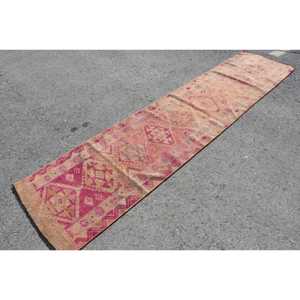 2.6x11.2 ft Rug, <b>Runner</b> Vintage Rug, <b>Red</b> Herki Floral Rug - Product Image 3