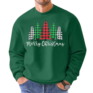 เสื้อสเวตเชิ้ตคอตตอนผสมสำหรับผู้ชายคอกลมลายพื้นขนาดพิเศษสินค้าขายดี - Product Image 1