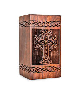 Handmade Wooden Cremation <b>Urns</b> for Adult Funeral and Burial with Custom Logo at Low Price - Product Image 1