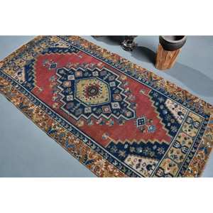 พรมตุรกีขนาด3,7x7,3ฟุตพรมคลาสสิกสีแดงสีน้ำเงิน - Product Image 4