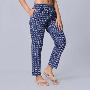 Evolove Women's Super Soft Cotton Printed <b>Pyjama</b> Relaxed Lounge Pants with Pockets Button Closure Cartoon Pattern for Spring - Product Image 2