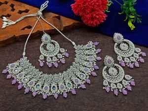 Indian Traditional Kundan Silver Plated Jewellery Set and <b>Copper</b> <b>Necklace</b> Set for Women & Girl Indian Accessories Jewlery Women - Product Image 5