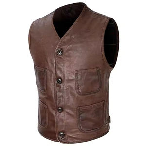 Chaleco informal de carreras para hombre para invierno, transpirable, de cuero genuino negro, para montar en motocicleta, moda de buena calidad para moto - Product Image 3