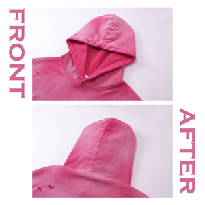 Sudaderas con capucha personalizadas para hombre, sudaderas con capucha vintage de algodón con borde cortado, sudaderas desgastadas con lavado ácido para hombre - Product Image 6