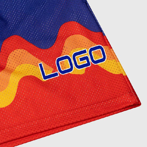 Custom Logo Double <b>Layer</b> 5 Inch Inseam Mesh Shorts Men's 100% Polyester Sublimation Custom Blank Short Men Beach Shorts - Product Image 5