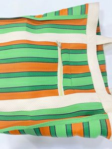 Patrón personalizado Ecológico Nailon reciclado PP Tejido a rayas Lona Handloom Market Bolsas reutilizables de compras al por mayor en India - Product Image 2