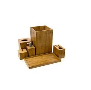 Ensemble d'accessoires de luxe de salle de bain en bois Antique hôtel et maison et utilisation à la main pour échantillon gratuit et Offre Spéciale - Product Image 1